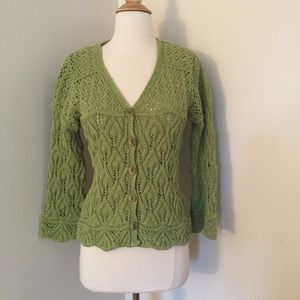 NWOT Aran Crafts open knit cardigan size S